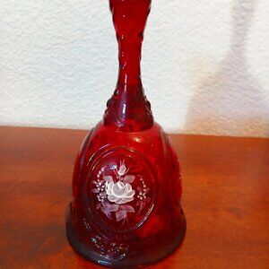 Fenton Hand Painted Ruby Red Bell